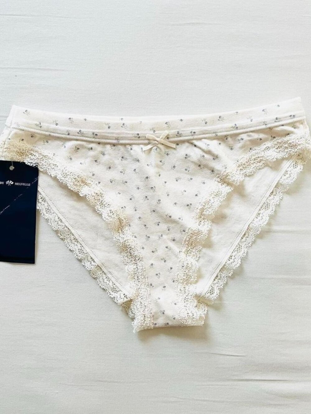 BNWT Brandy Melville-John Galt lace blue green floral bow panties 9 x 12